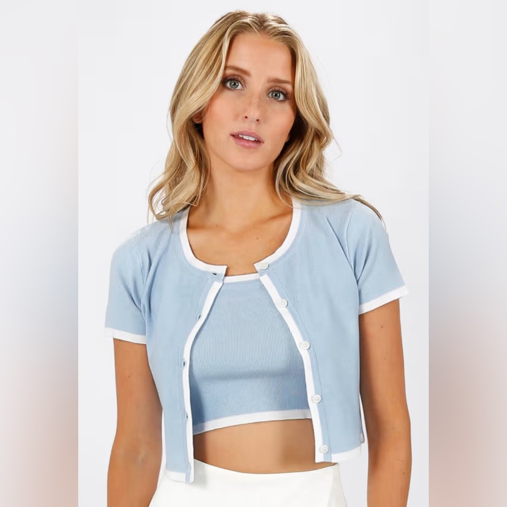 SWEATER CROP TOP AND CARDIGAN SET